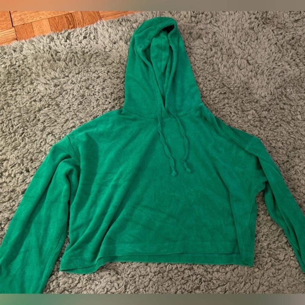 Juicy Couture Black Label Green Cropped Hoodie Size Small